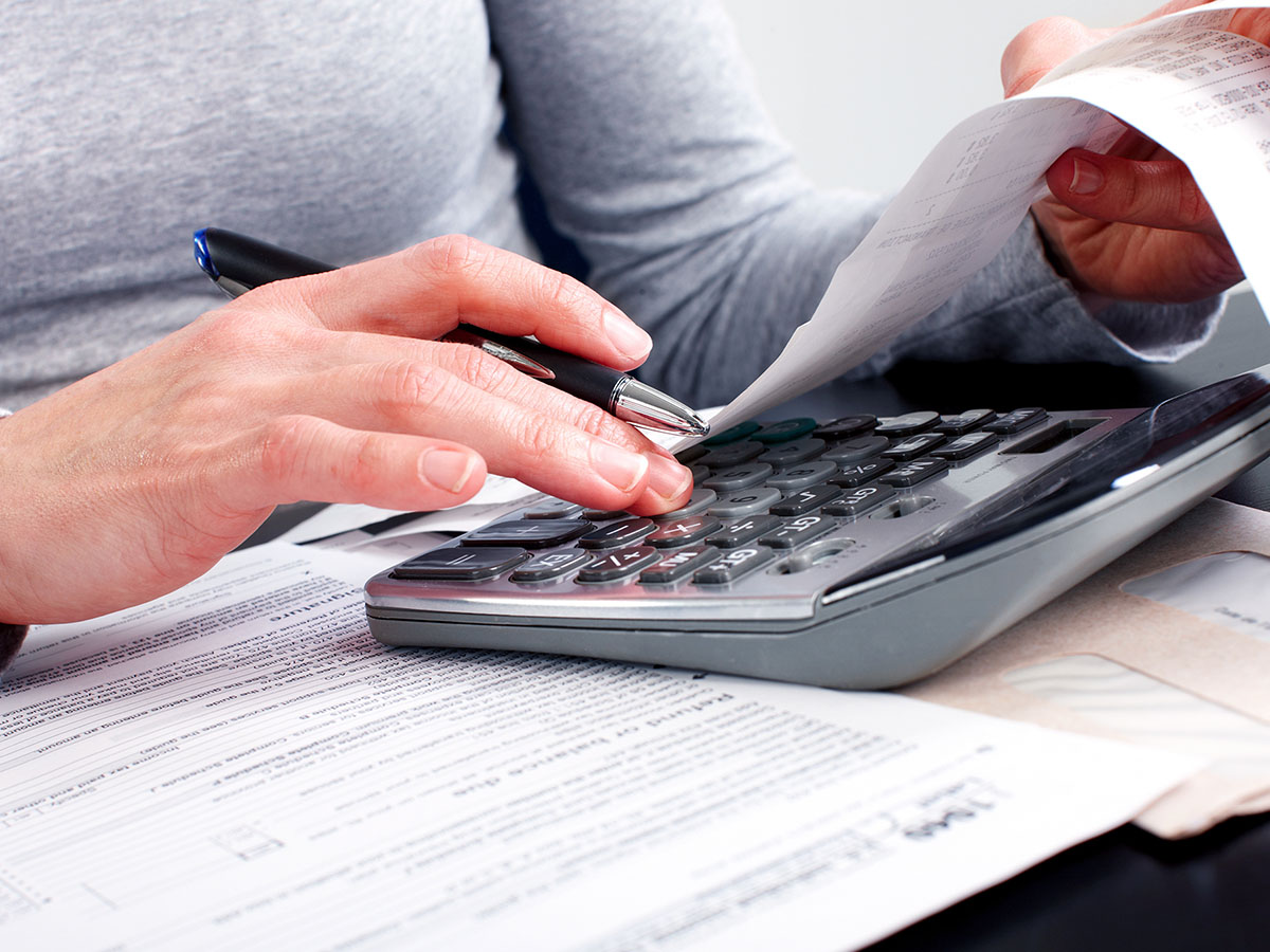 Person using a calculator