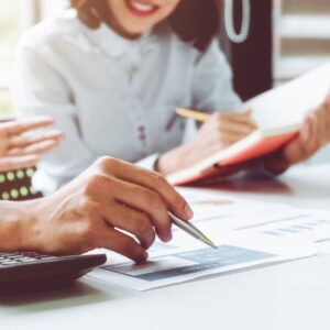 Meeting going over paperwork